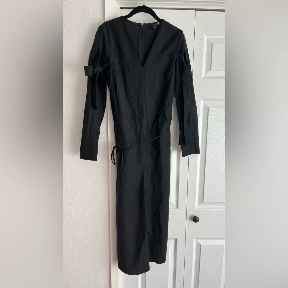 NWT COS Black Long Sleeve Jumpsuit with Sleeve Tie